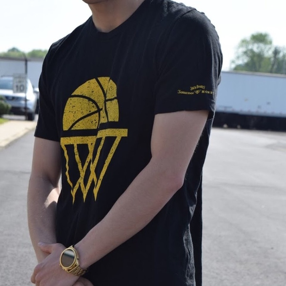 Jack Daniels Tennessee Honey Basketball Themed Tee